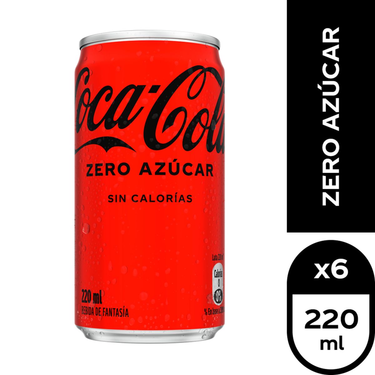 COCA COLA - Pack Bebida Coca Cola Zero Azúcar Lata 6 x 220 ml