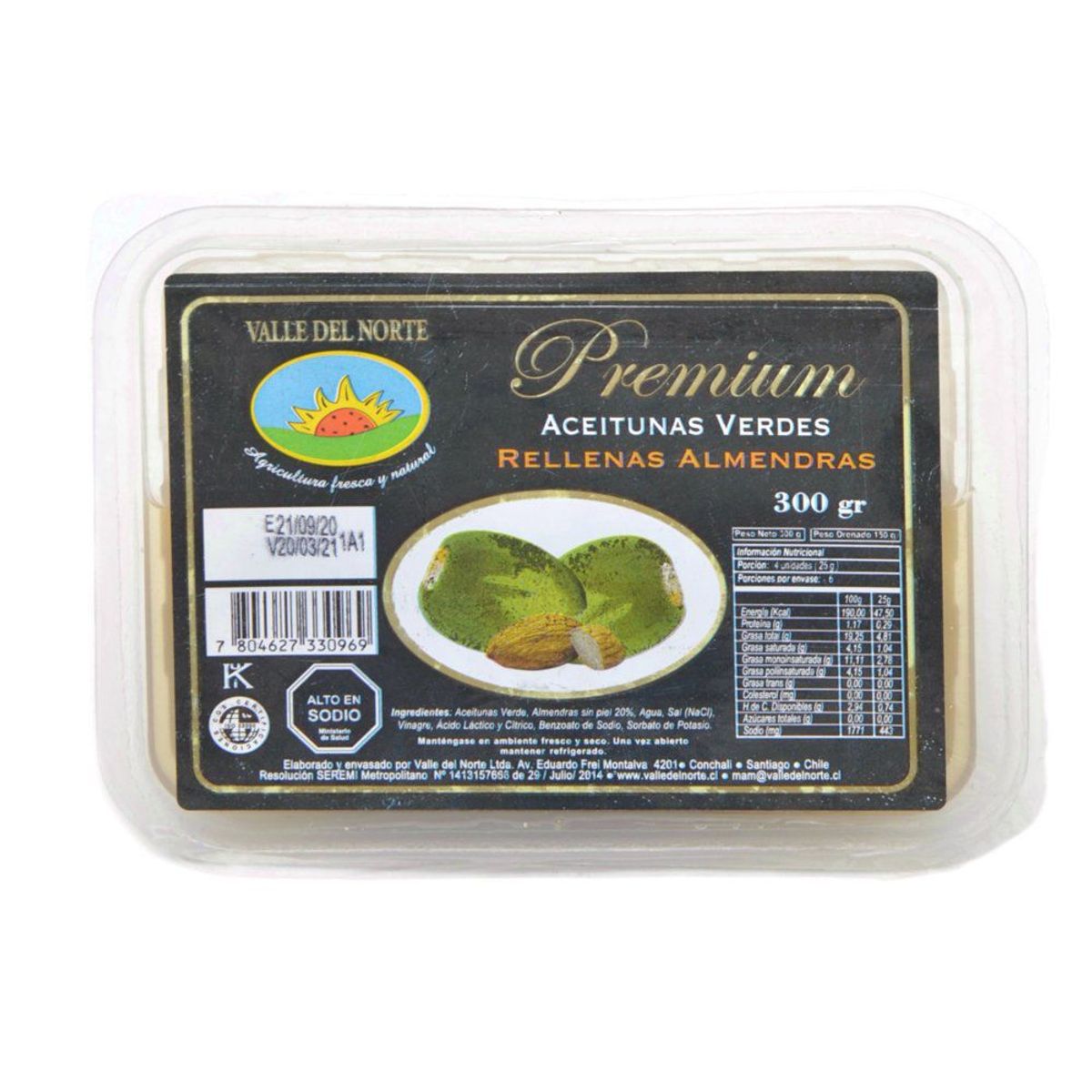VALLE DEL NORTE - Aceituna Rellena Almendra Premium