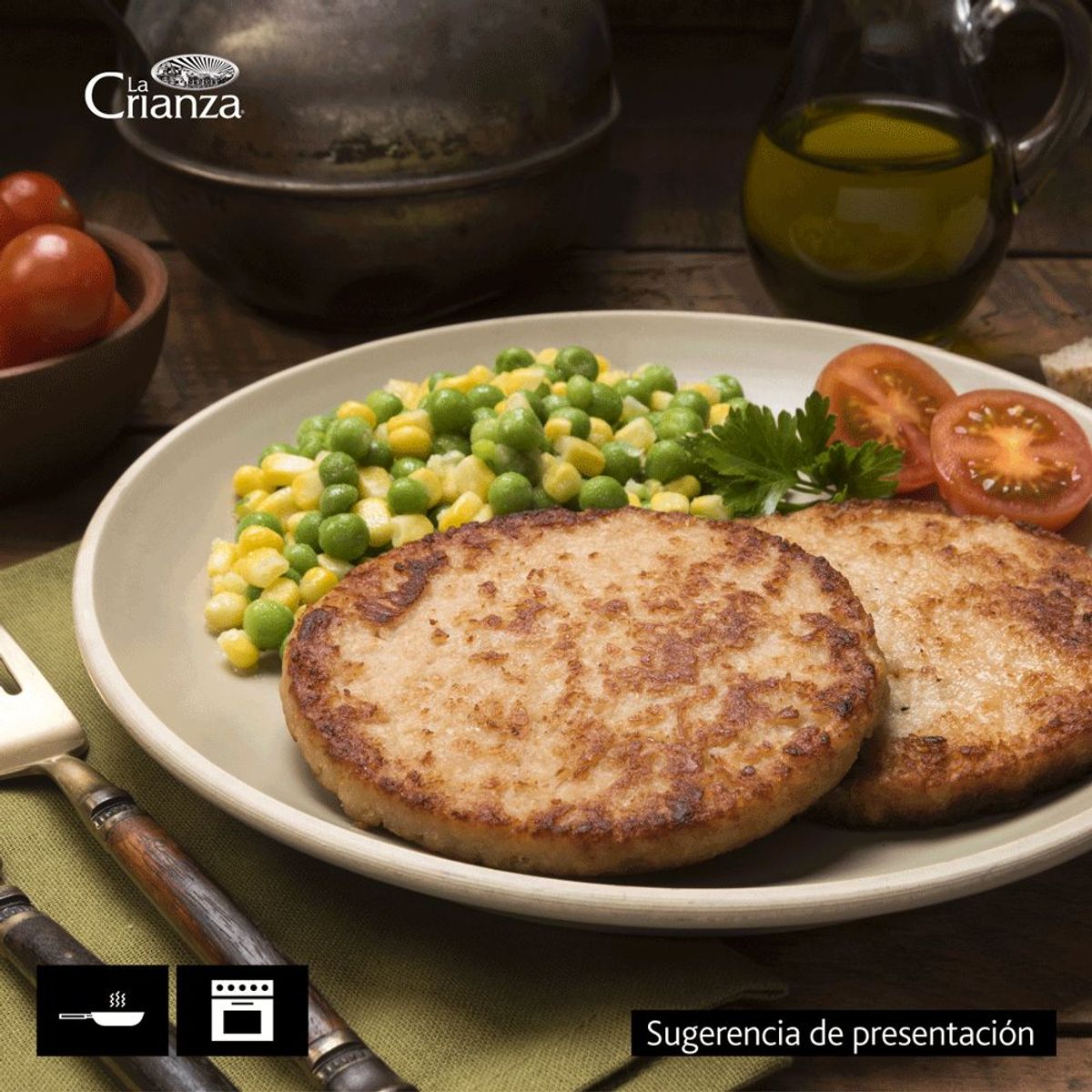 LA CRIANZA - Hamburguesa Vegetal de Soya Veggie La Crianza 100 g