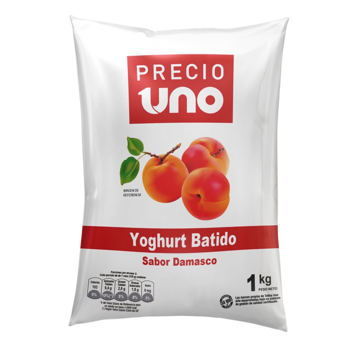 PRECIO UNO - Yoghurt Damasco Bolsa
