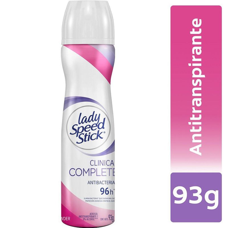 LADY SPEED STICK - Desodorante en Spray Lady Speed Stick Clinical Complete Antibacterial Powder 93 g