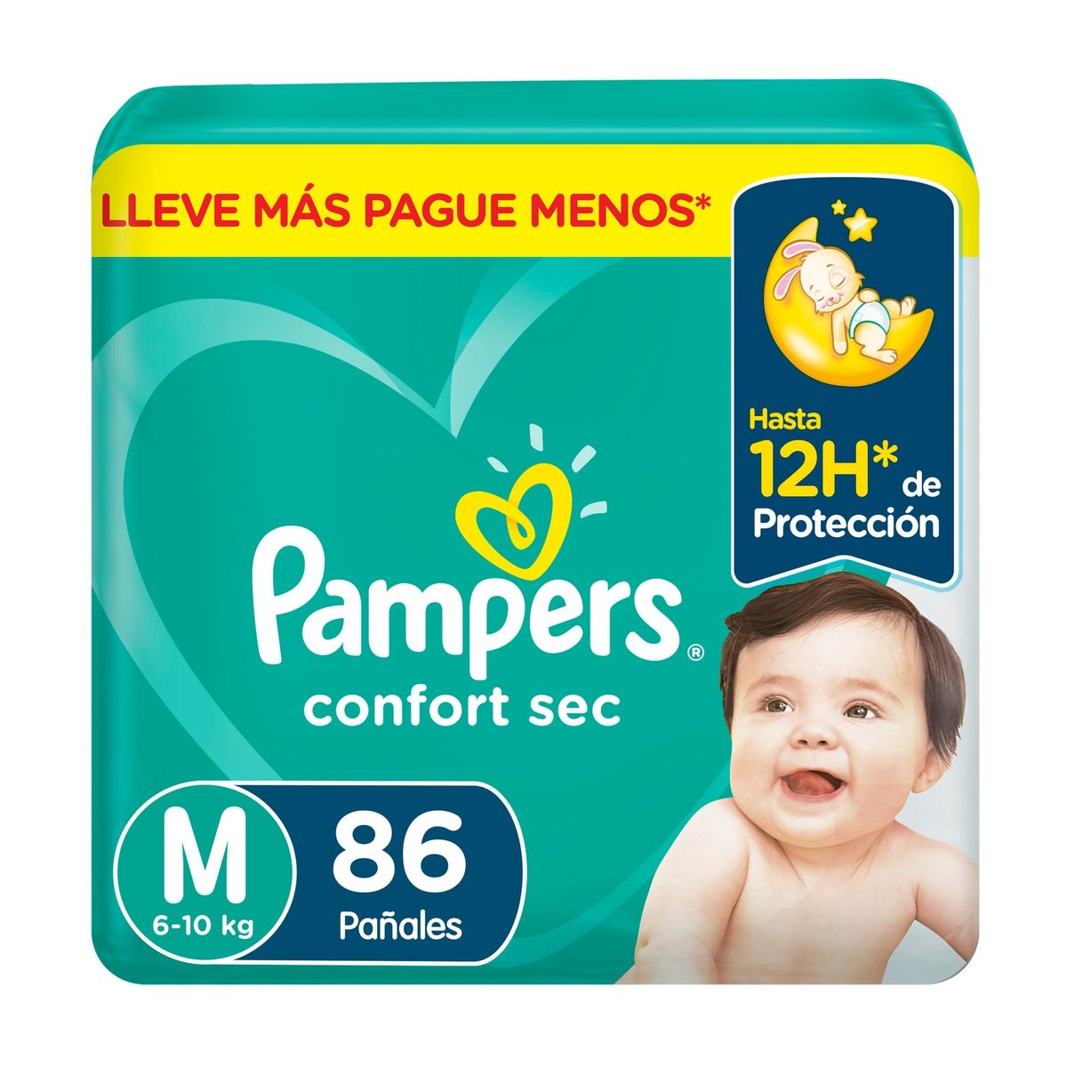 PAMPERS - Pañales Desechables Pampers Confort Sec M 86 Un