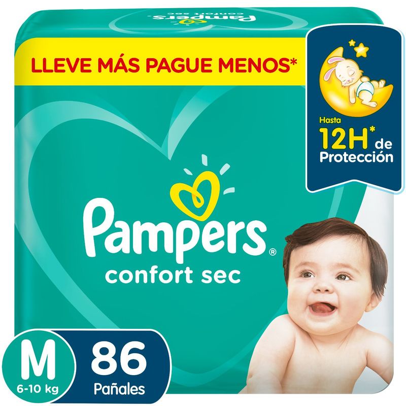 PAMPERS - Pañales Desechables Pampers Confort Sec M 86 Un