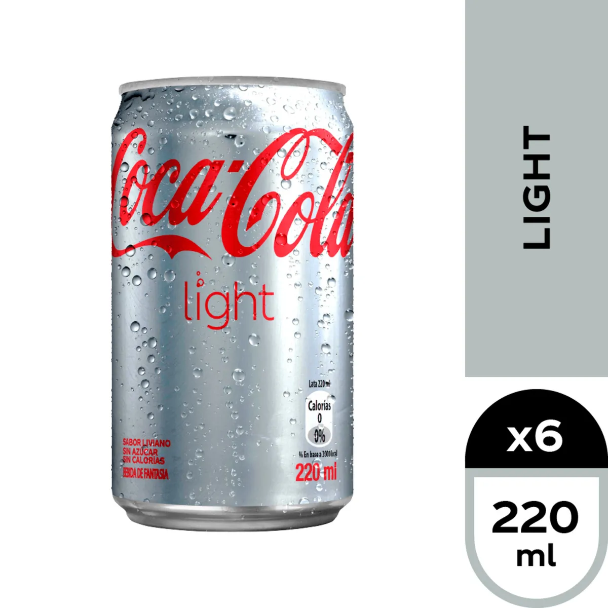 COCA COLA - Pack 6 Bebidas Coca Cola Light Lata 220 ml