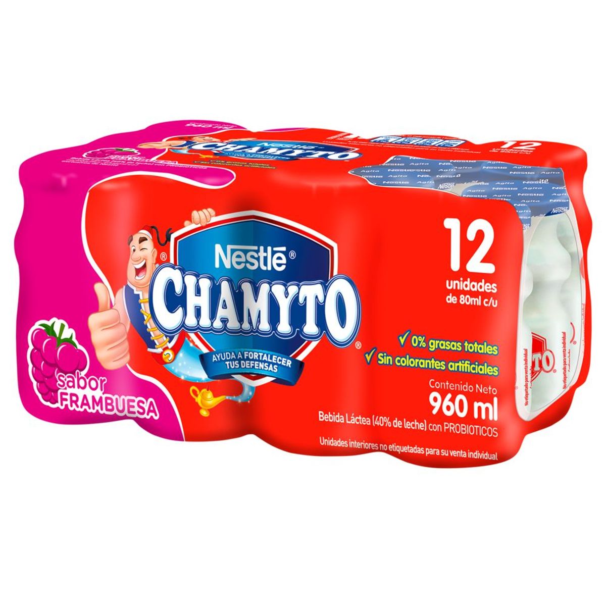 CHAMYTO - Pack Probióticos Chamyto Sabor Frambuesa 12 x 80 ml