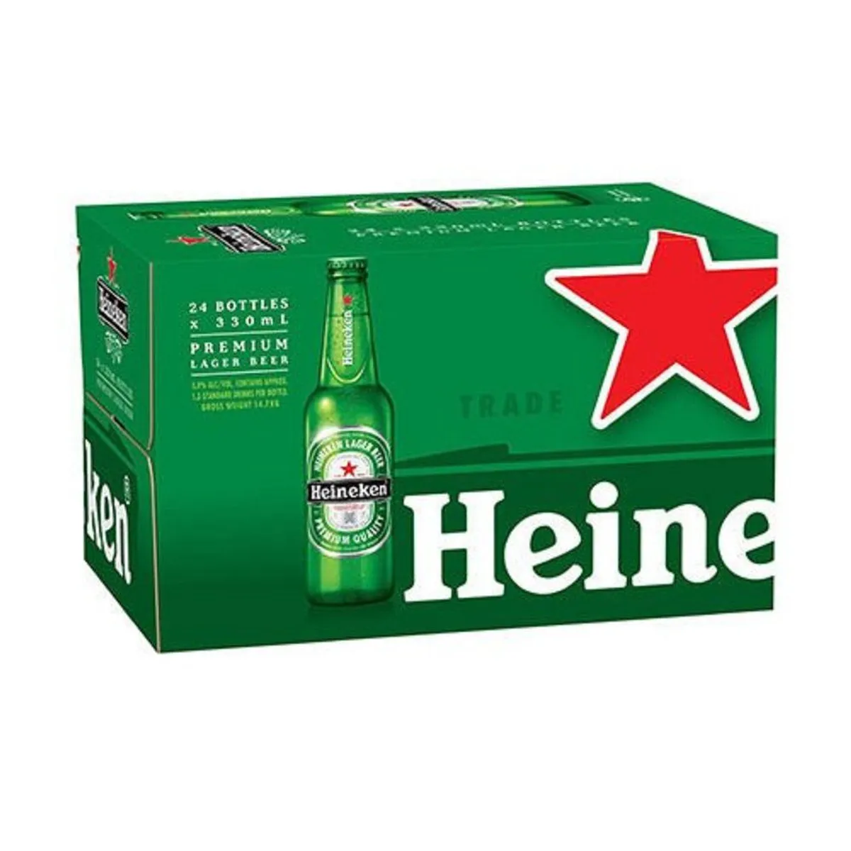 HEINEKEN - Pack Cerveza Heineken Premium Lager Botella 5° 24 x 330 cc