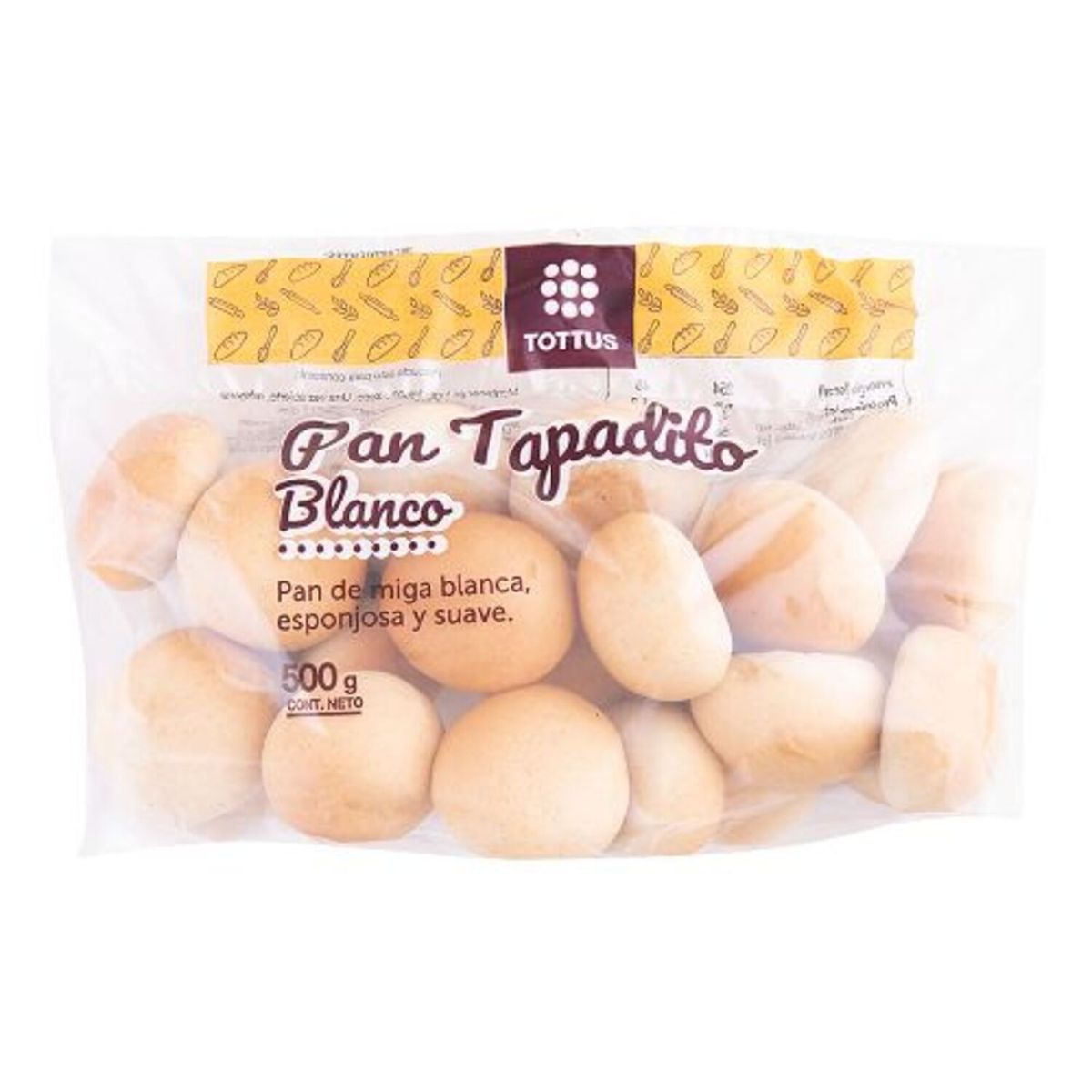 TOTTUS - Pan Tapadito Blanco Tottus 500 g