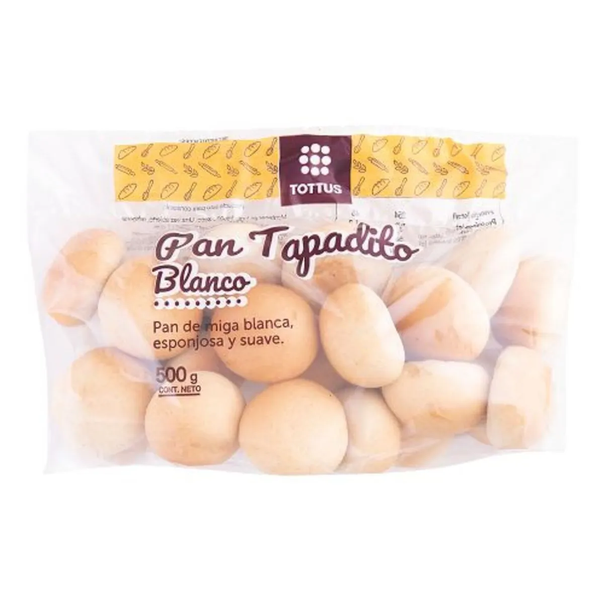 TOTTUS - Pan Tapadito Blanco Tottus 500 g