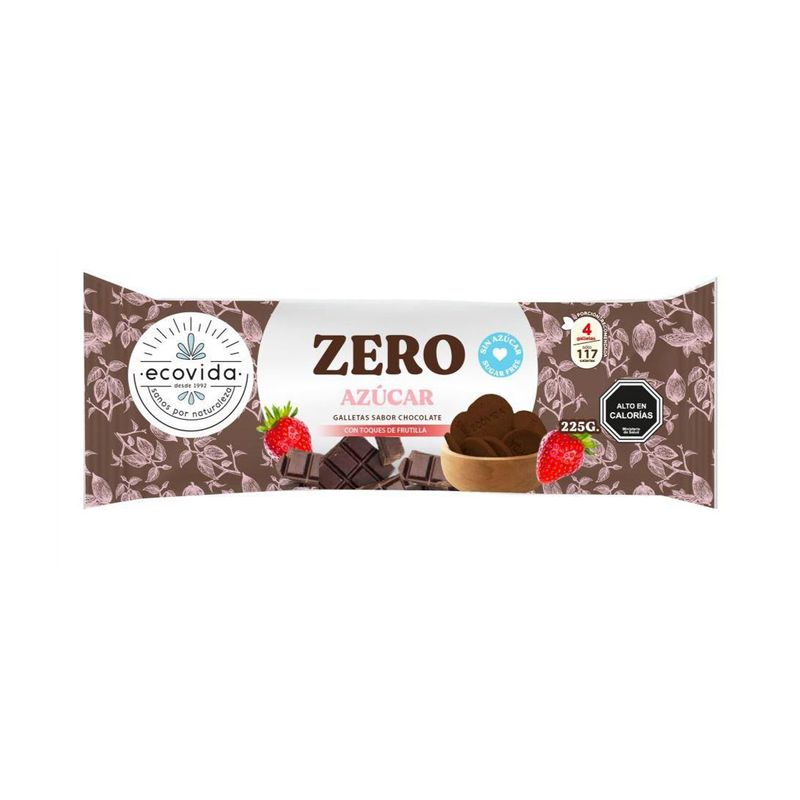 ECOVIDA - Galleta Zero Chocolate Frutilla Sin Azúcar Ecovida 225 g