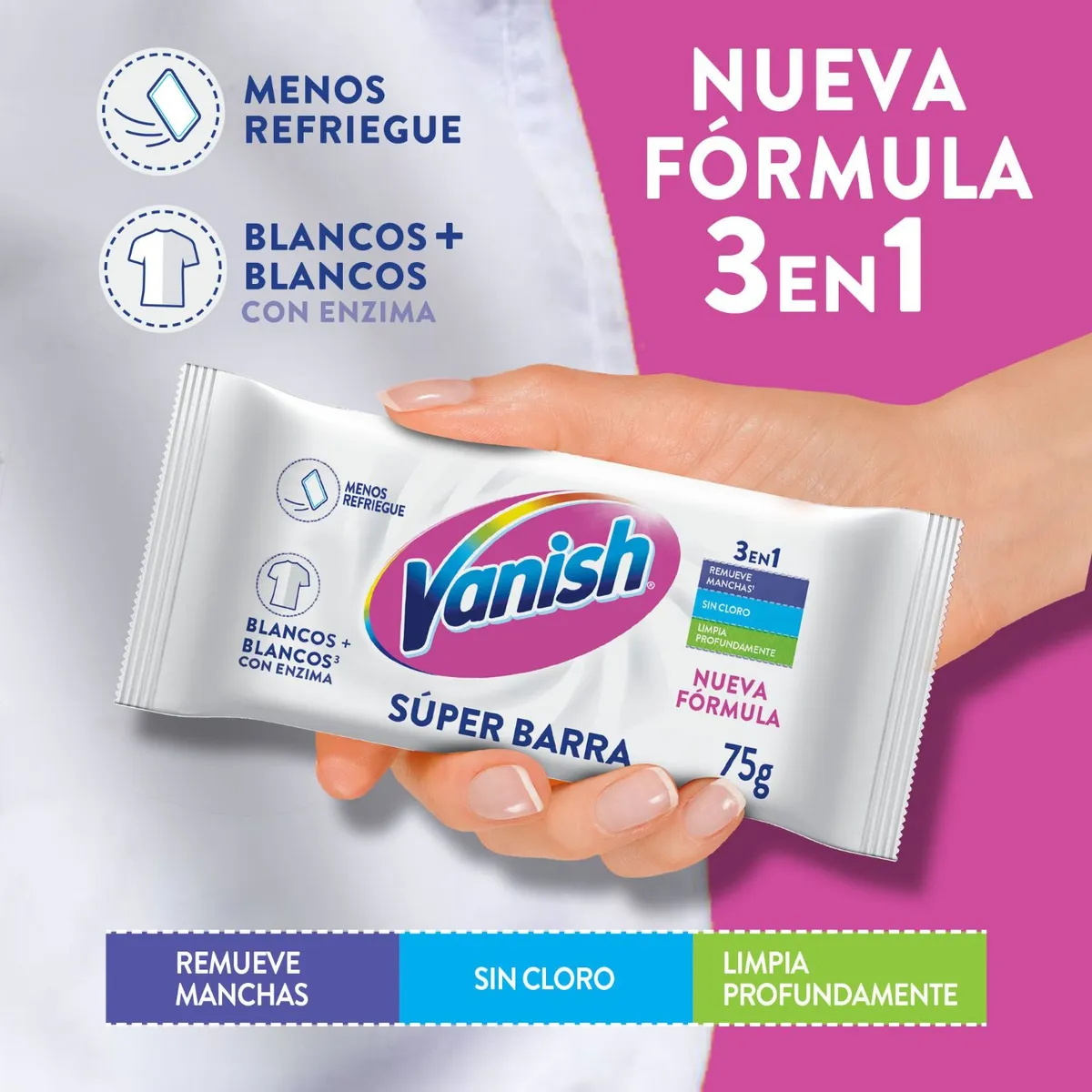 VANISH - Jabón Barra Ropa Blanca Vanish 75 gr