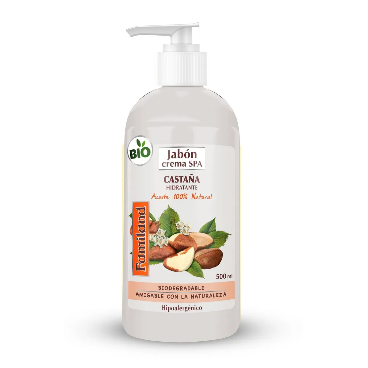FAMILAND - Jabón en Crema Familand Hipoalergénico con Castaña 500 ml
