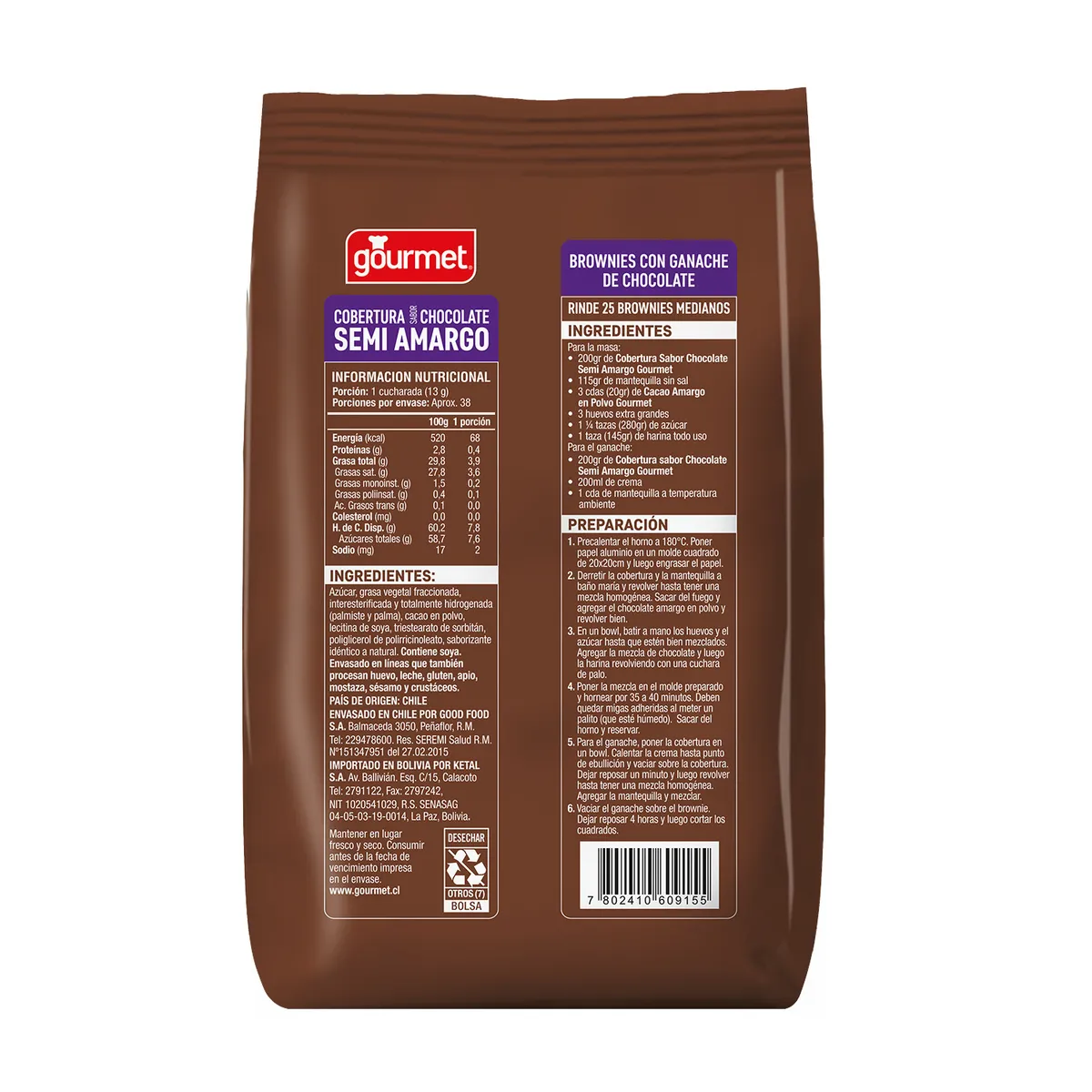 GOURMET - Cobertura Choc Semiamargo