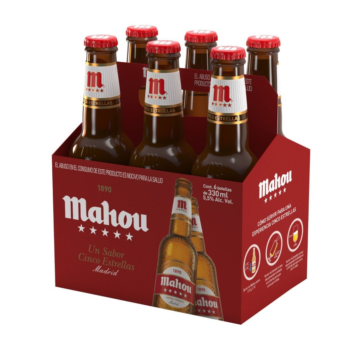 MAHOU - CERVEZA 5E MAHOU 6 X 330 CC