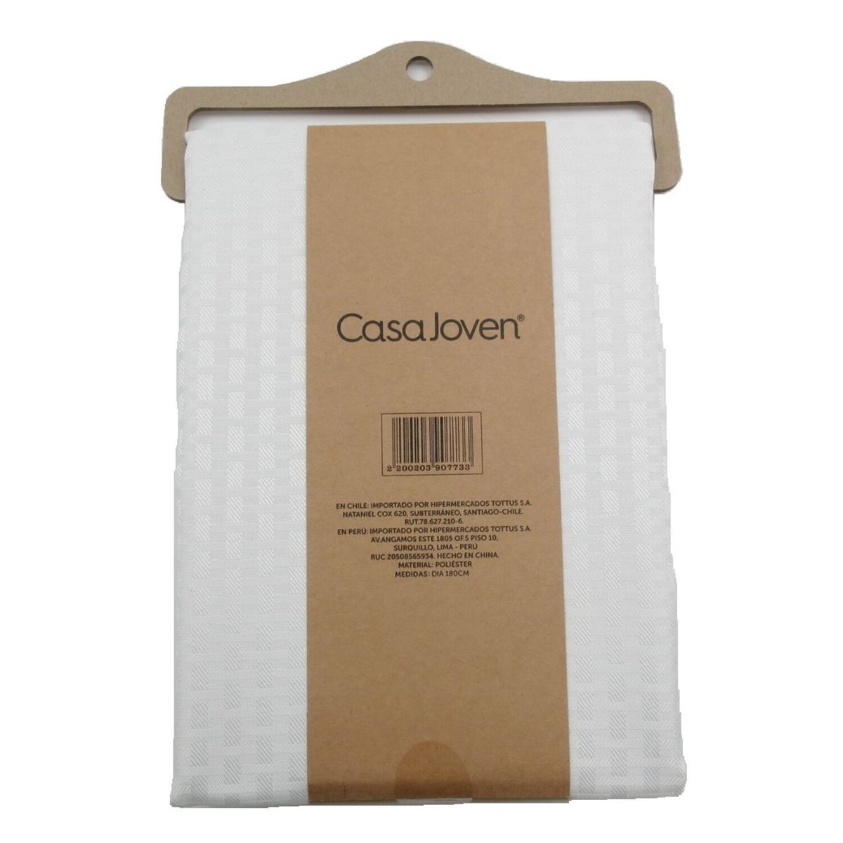 CASA JOVEN - Mantel Redondo Jacquard Blanco 180 cm