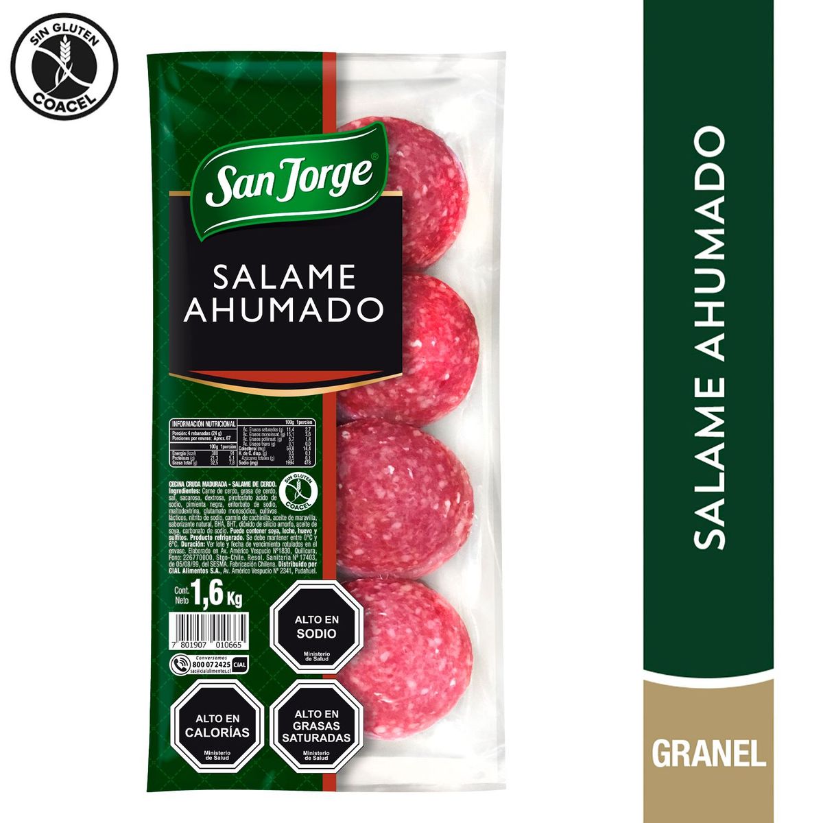 SAN JORGE - Salame Ahumado Laminado Granel