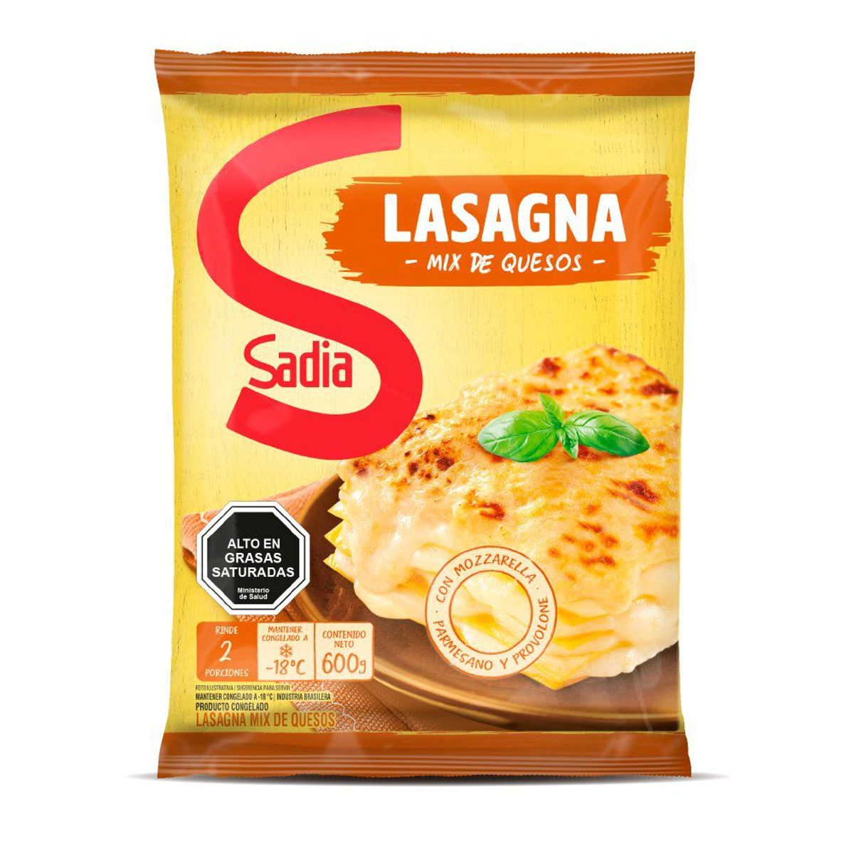 SADIA - LASAGNA MIX QUESOS SADIA 600 GR.