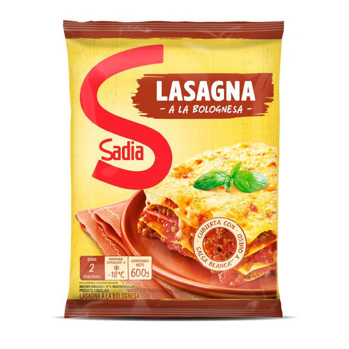 SADIA - Lasagna Bolognesa Congelada Sadia 600 g