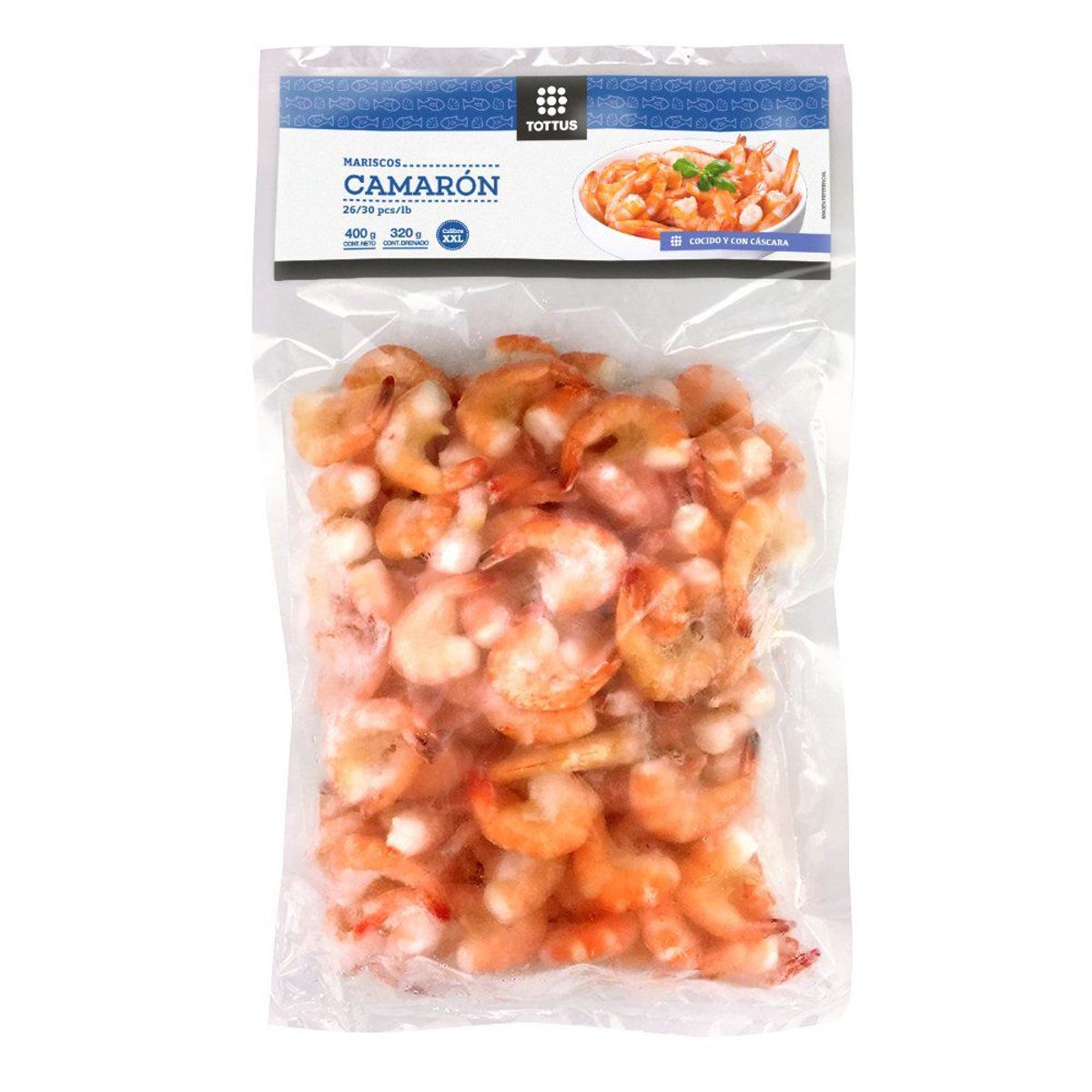 TOTTUS - Camarón Gigante Cocido con Cáscara y Cola Tottus 400 g