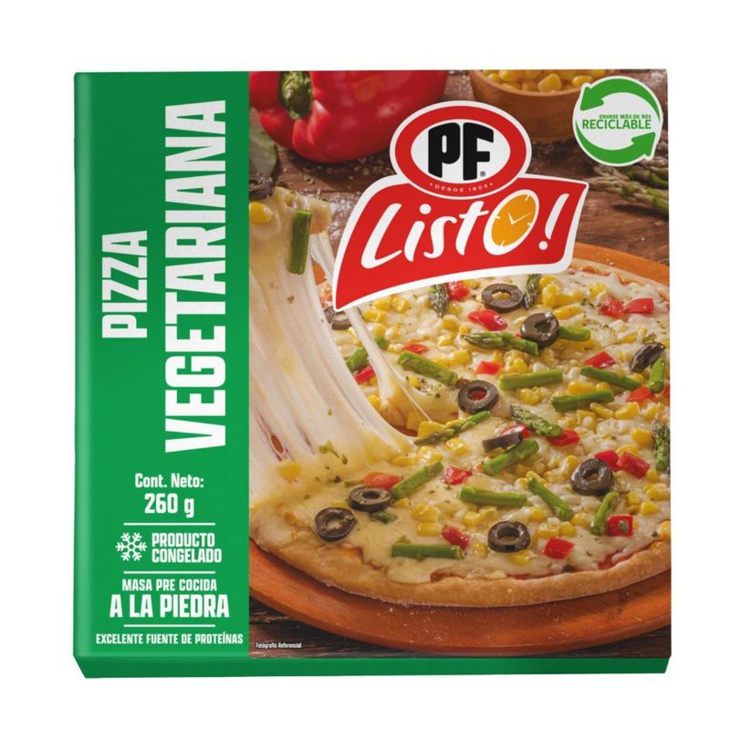 PF LISTO - Pizza Vegetariana Congelada PF Listo 260 g