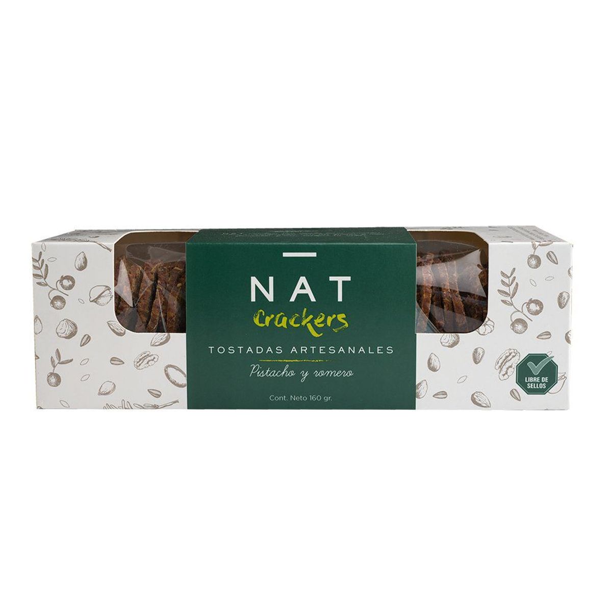 NAT CRACKERS - Crackers Pistacho Romero 160 gr