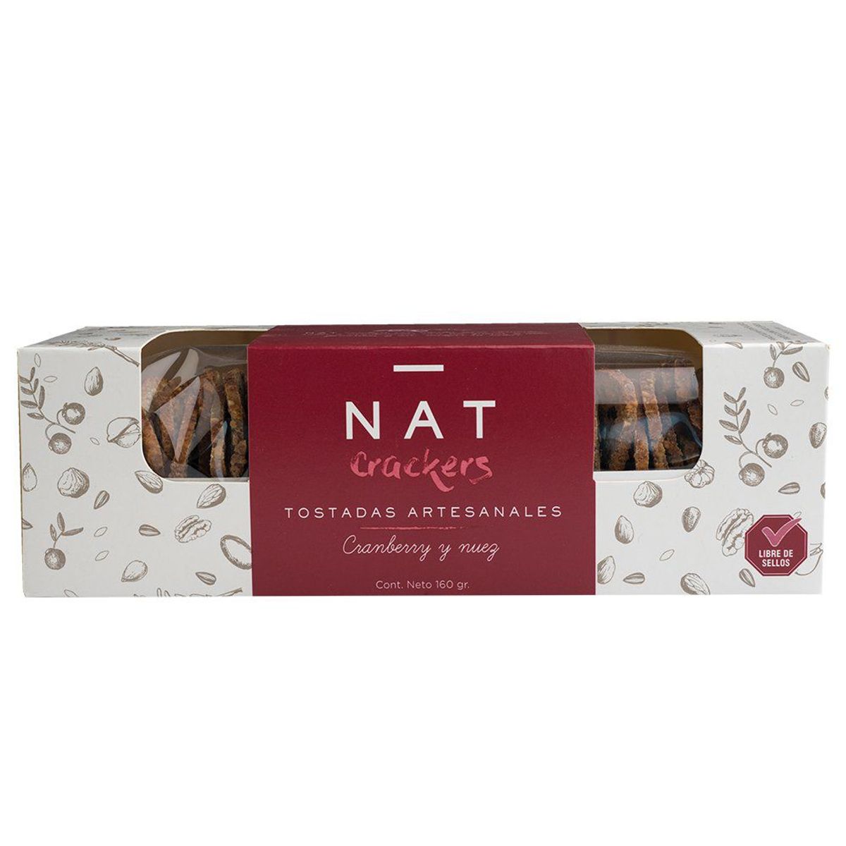 NAT CRACKERS - Crackers Cranberry Nuez 160 gr