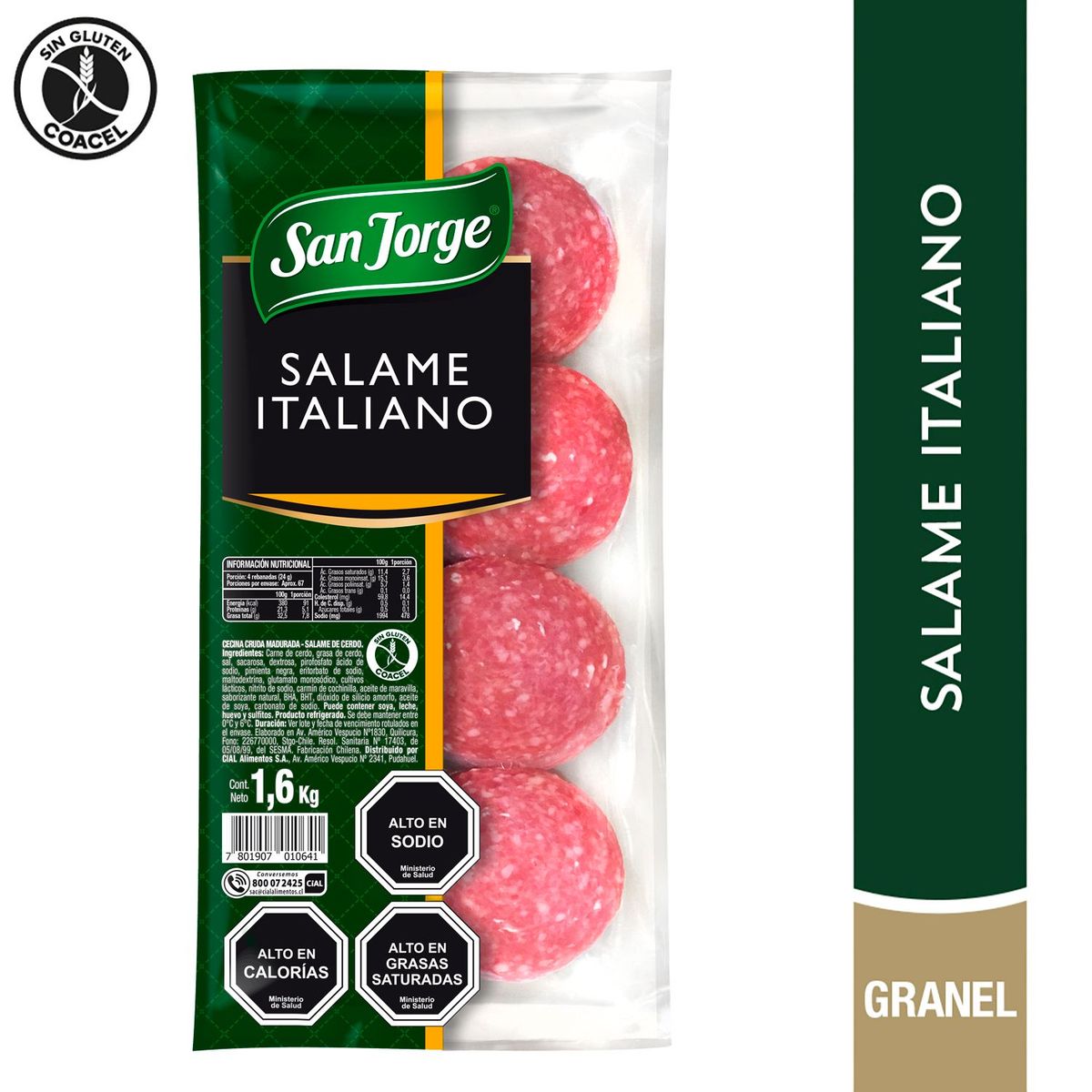 SAN JORGE - Salame Italiano Laminado Granel