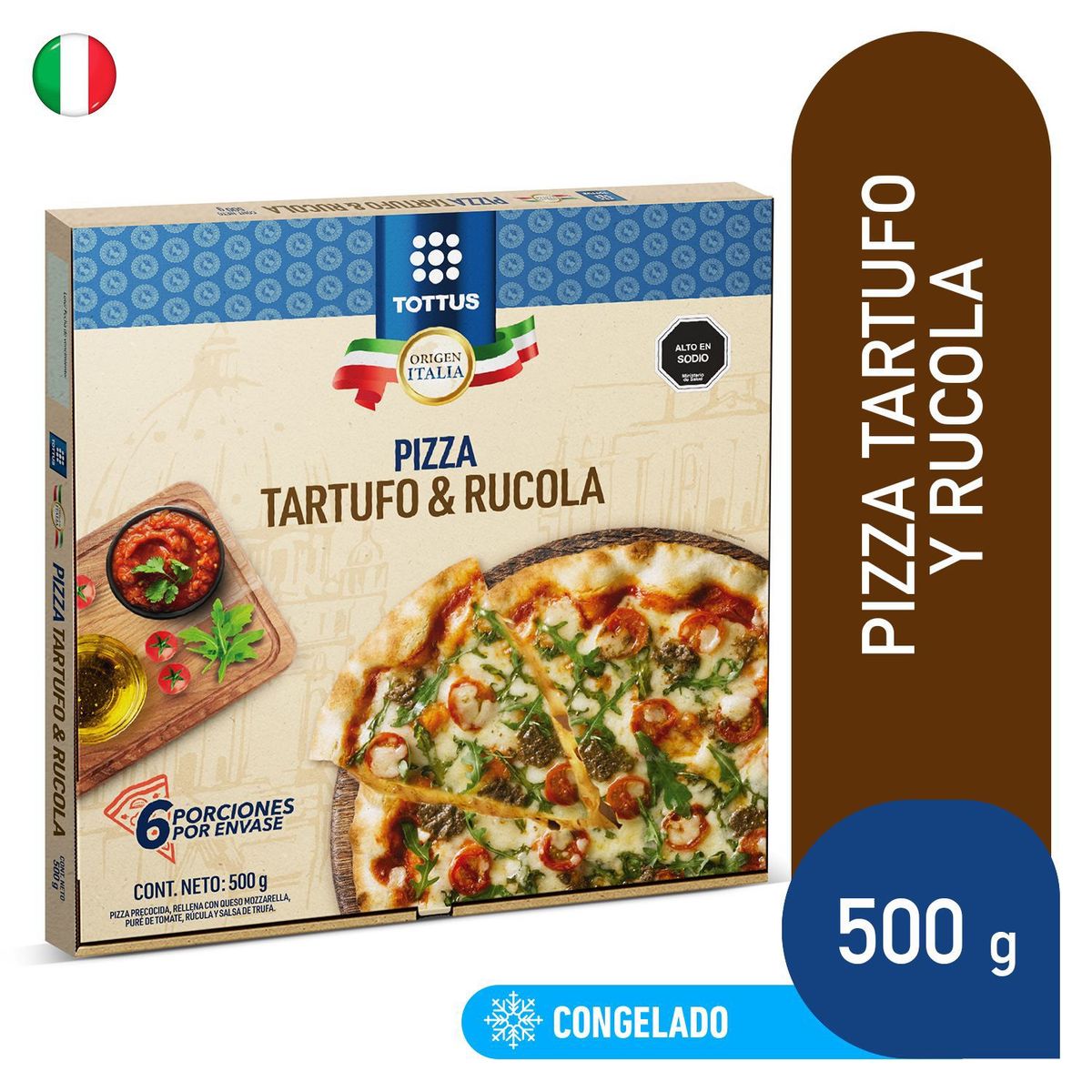 TOTTUS PREMIUM - Pizza Tartufo y Rucola Congelada Tottus 500 g