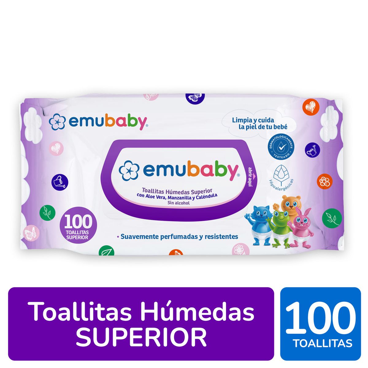 EMUBABY - Toallitas Húmedas para Bebés Emubaby 100 Un