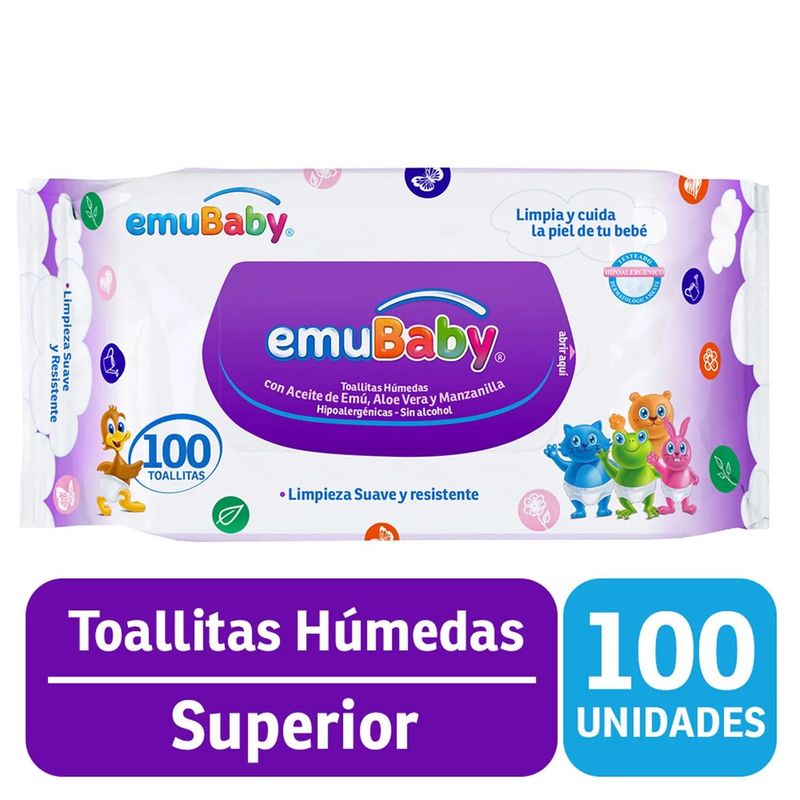 EMUBABY - Toallitas Húmedas para Bebés Emubaby 100 Un