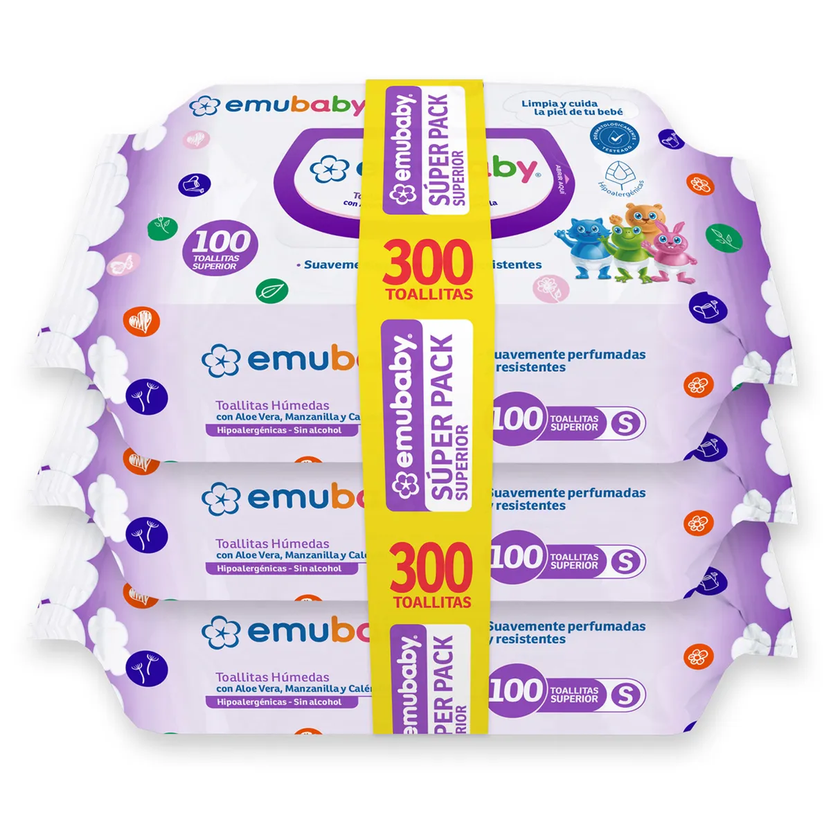 EMUBABY - Pack Toallitas Húmedas Emubaby 100 Un