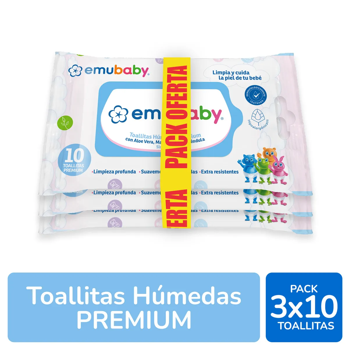 EMUBABY - Toallitas Húmedas Emubaby 3X10 UN
