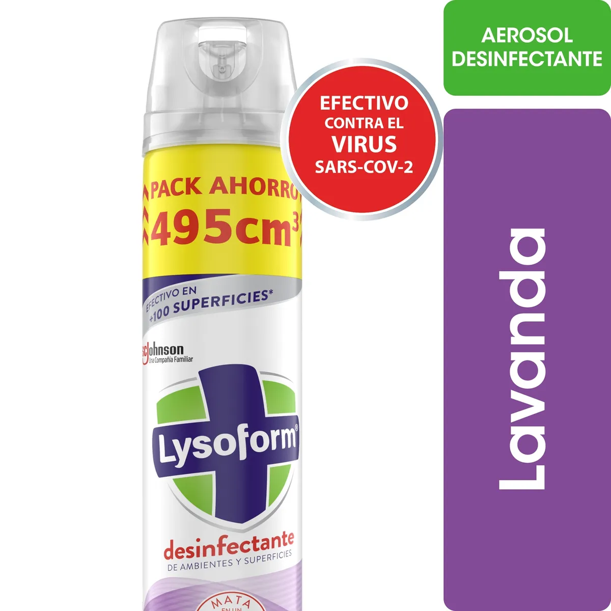 LYSOFORM - Desinfectante Ambientes y Superficies Lysoform Lavanda 495 ml