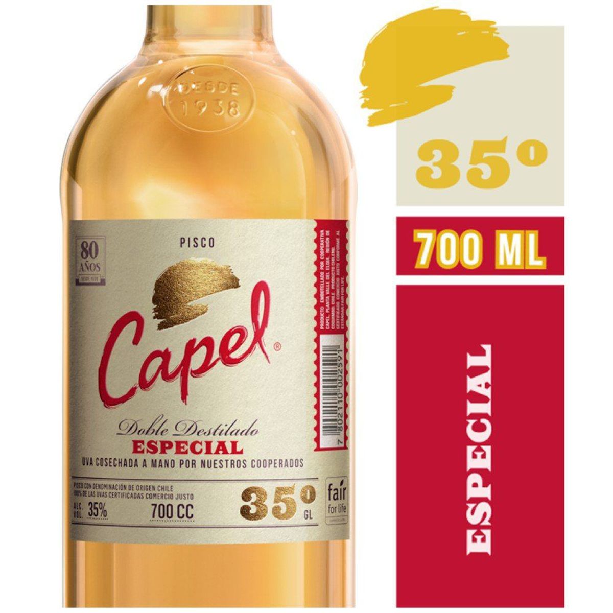 CAPEL - Pisco Doble Destilado Especial 35°