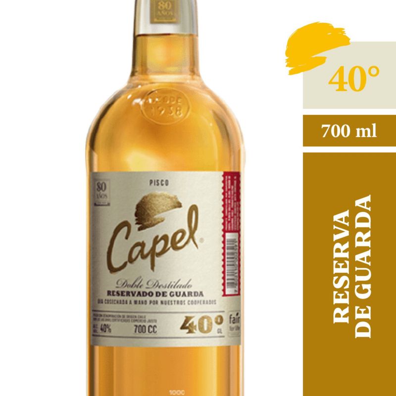 CAPEL - Pisco Doble Destilado Reservado Guarda 40°