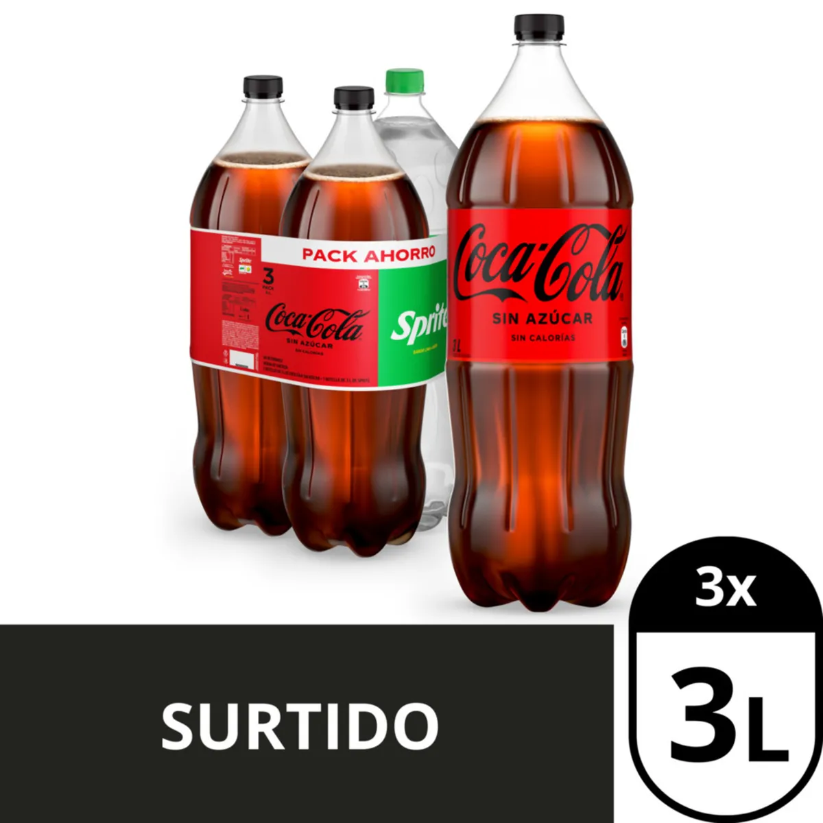 SPRITE - Pack Coca Cola Zero Azúcar + Sprite 3 x 3 L