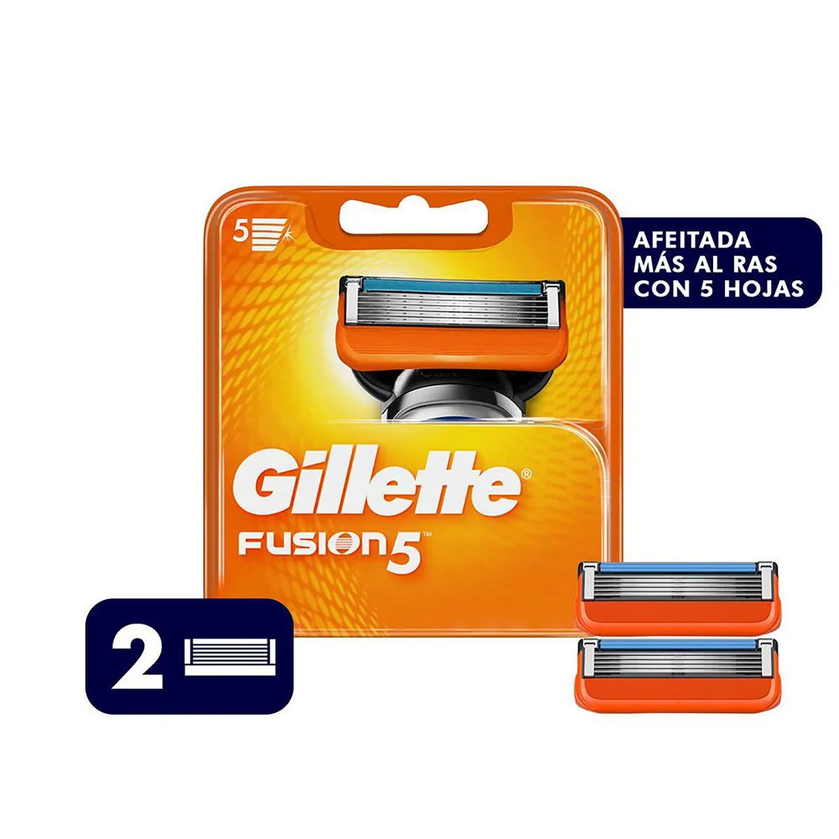 GILLETTE - Repuesto 2 Hojas Gillette Fusion 5 2 Un