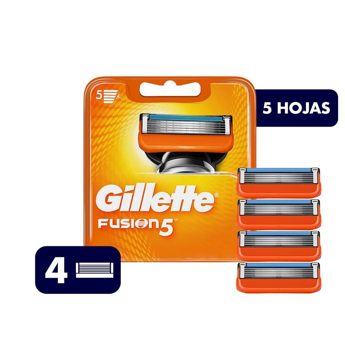 GILLETTE - Cartuchos Para Afeitar Fusion5
