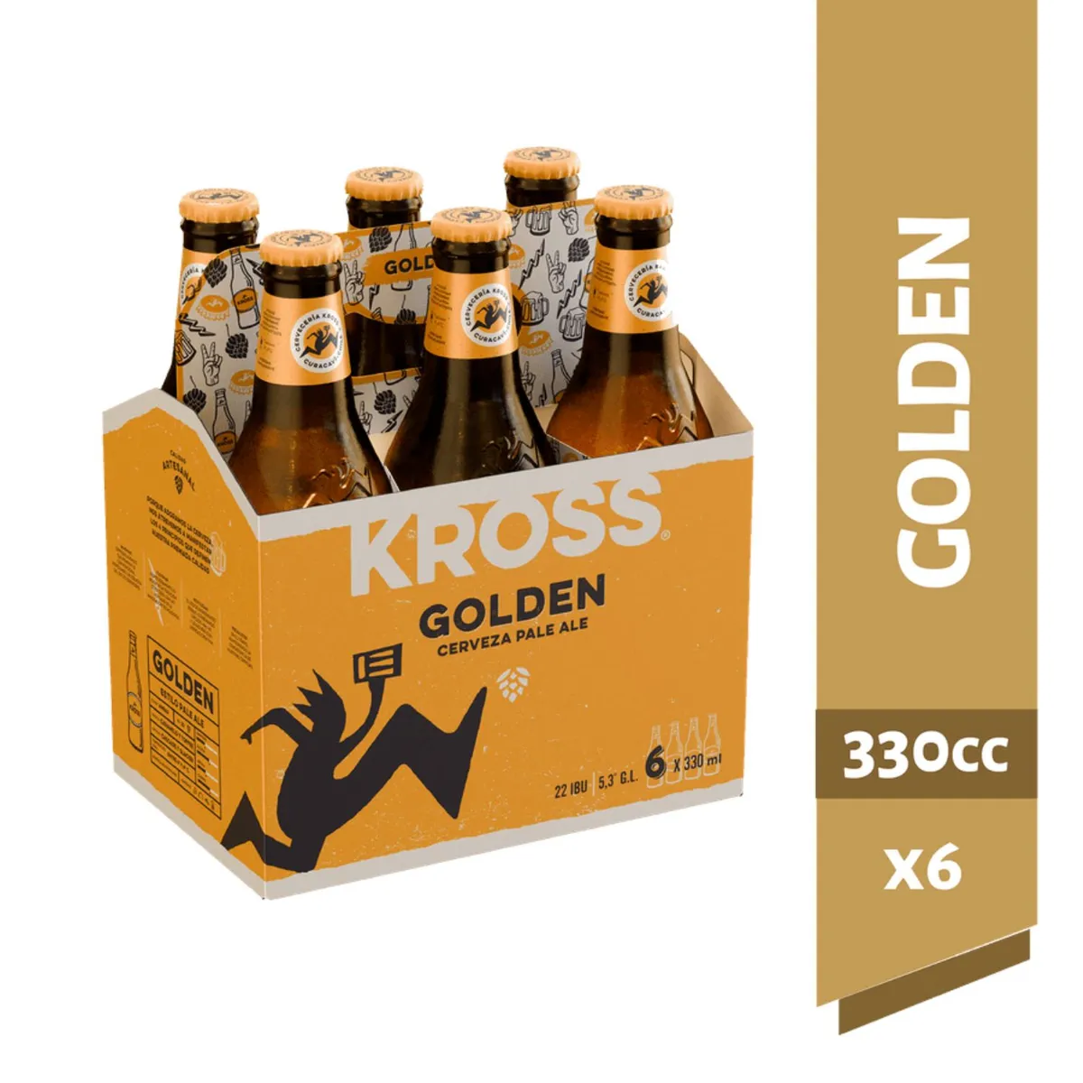 KROSS - Pack Cerveza Artesanal Kross Golden Pale Ale Botella 5.3° 6 x 330 ml