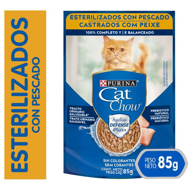 CAT CHOW - Alimento Húmedo para Gato Adultos Esterilizados Pescado