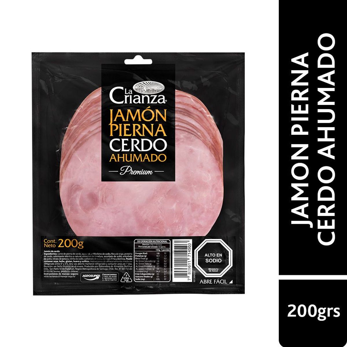 LA CRIANZA - Jamón Pierna de Cerdo Ahumado La Crianza 200 g