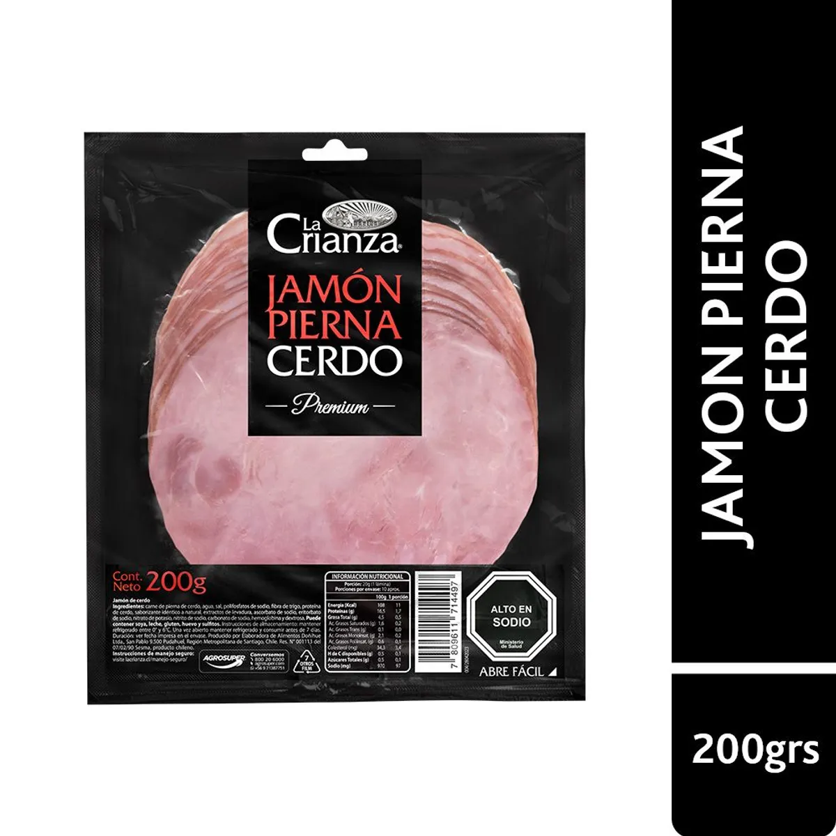 LA CRIANZA - Jamón de Pierna Cerdo Premium La Crianza 200 g