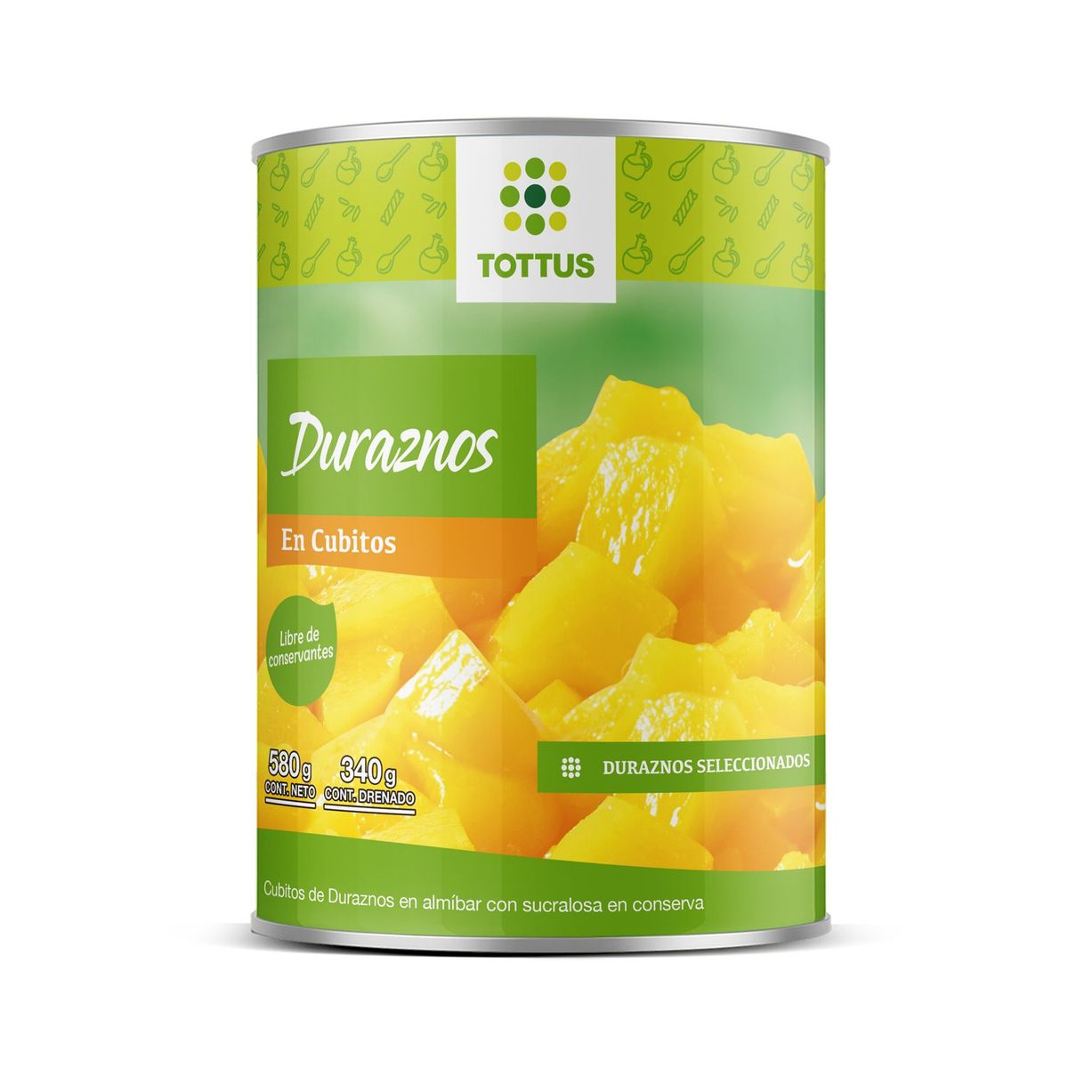 TOTTUS - Duraznos en Cubitos Tottus 580 g