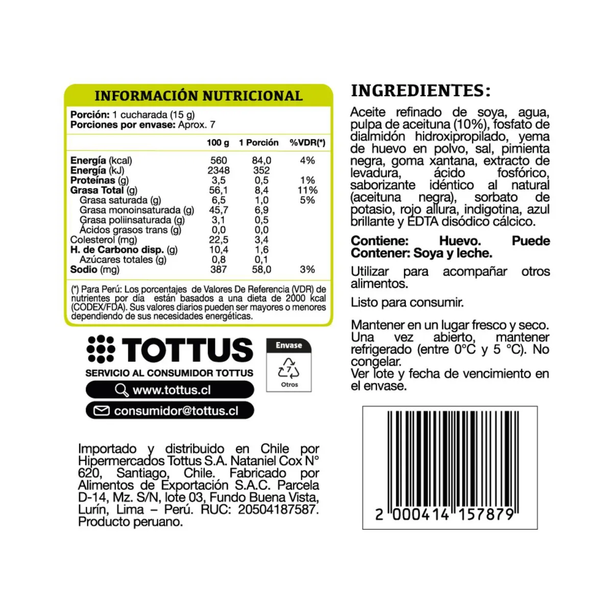 TOTTUS - Salsa de Aceituna