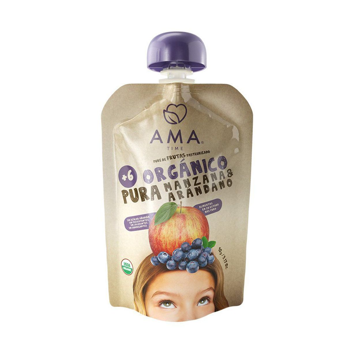 AMA - Puré Manzana Arándano Orgánico Ama 90gr