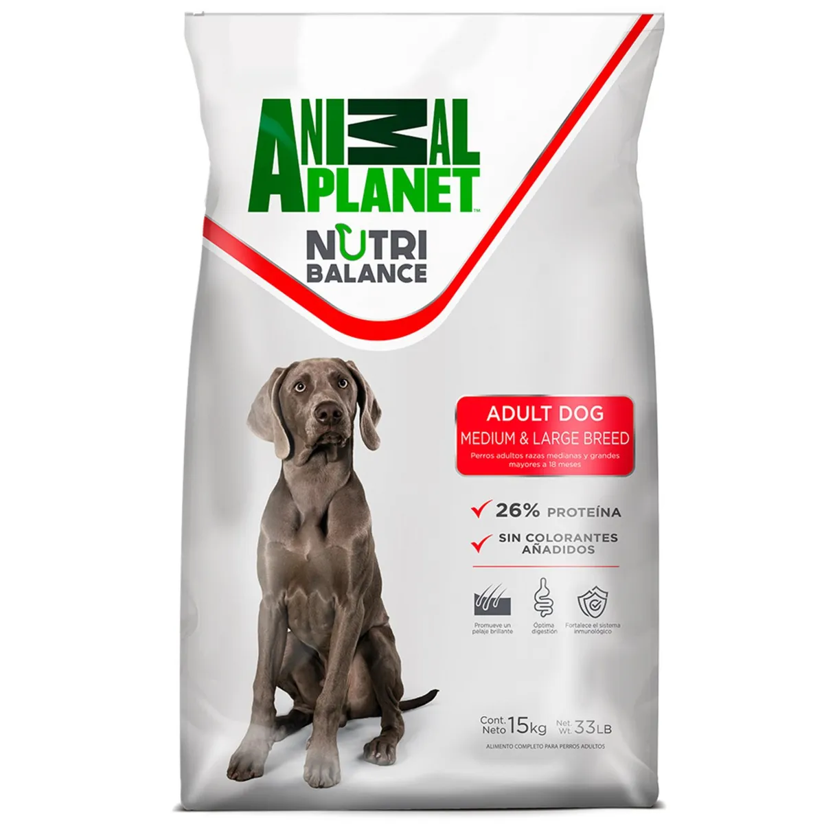 ANIMAL PLANET - Alimento Seco para Perro Adulto Sabor Carne 15 Kg
