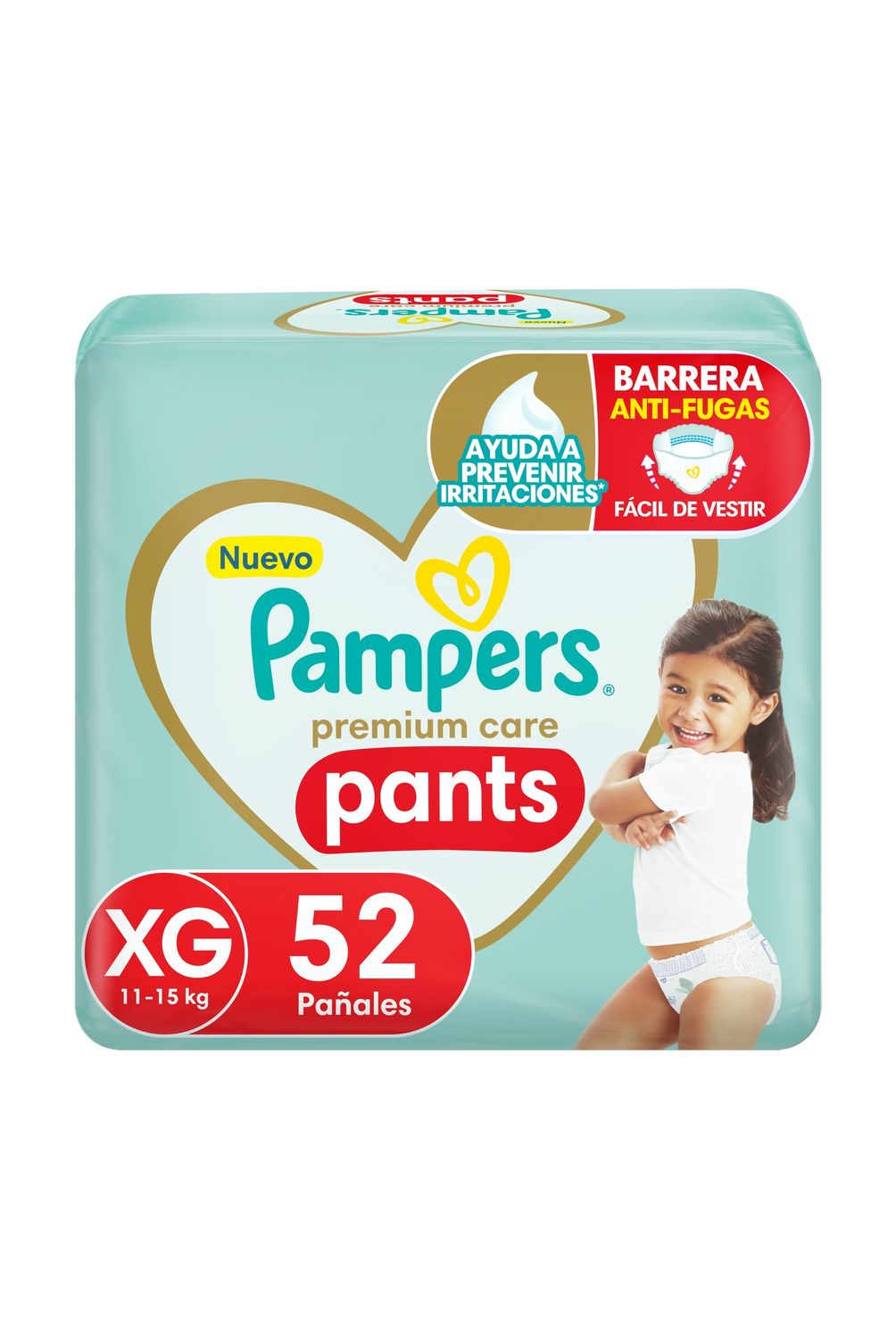 Pañales Desechables Premium Care Pants Talla XG Pampers 52 un