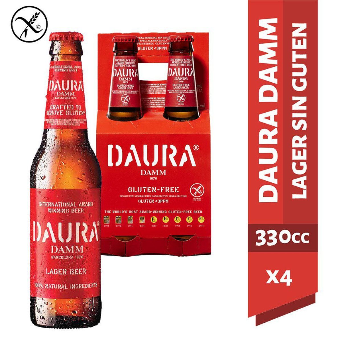 DAURA - CERV DAURA S/ GLUTEN DAMM 330 4-PACK