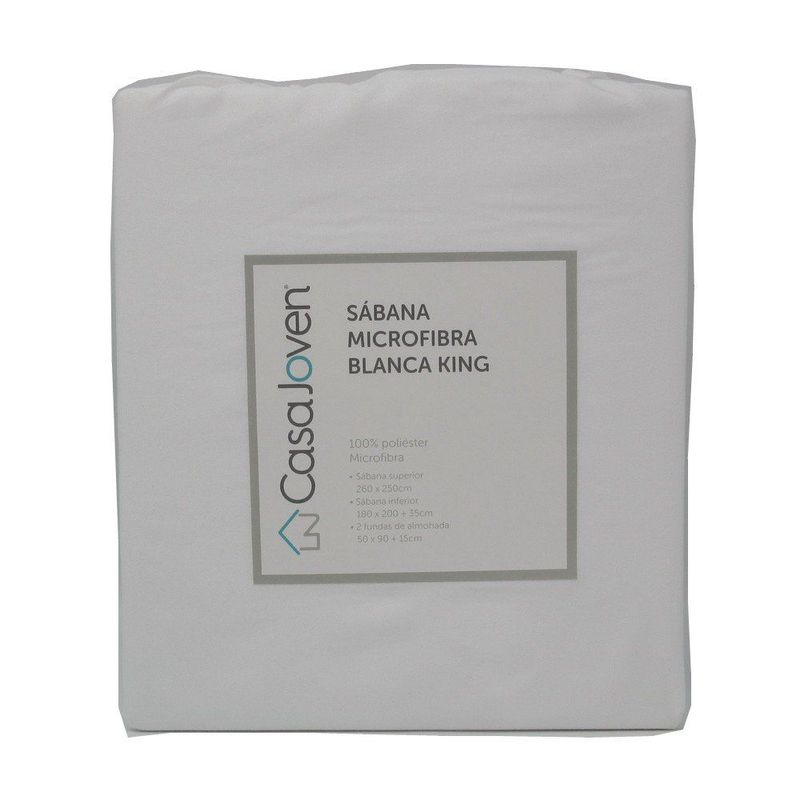 CASA JOVEN - Sábanas Microfibra Blanca King