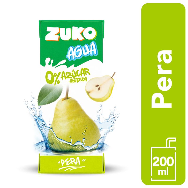 ZUKO - Sixpack Agua Sabor Pera Zuko 6 x 200 ml