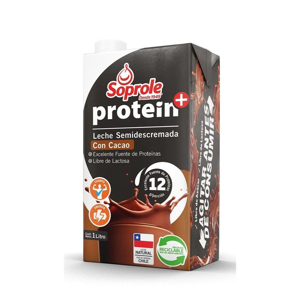 SOPROLE - Leche Semidescremada Protein+ Sabor Chocolate